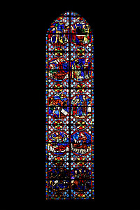 blue, white, and red stained glass thumbnail