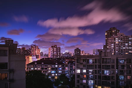 city, dawn, sunset, lights thumbnail