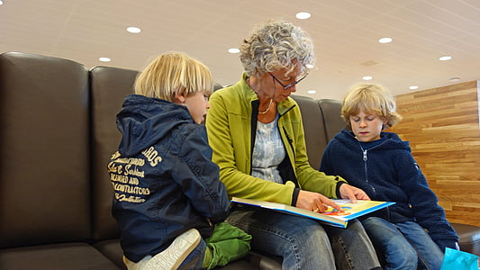 for reading, read, book, grandchild, granny, grandmother thumbnail