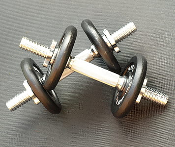 two black dumbbells thumbnail