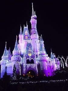 Disneyland castle with lights during daytime thumbnail