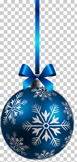 Christmas ornament Christmas decoration , Large Transparent Blue Christmas Ball Ornament , blue and white bauble PNG clipart