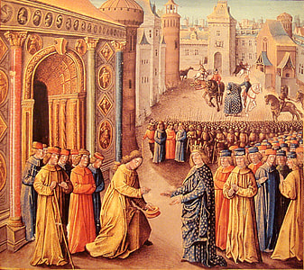Raymond of Poitiers welcoming Louis VII in Antioch during the Crusades thumbnail