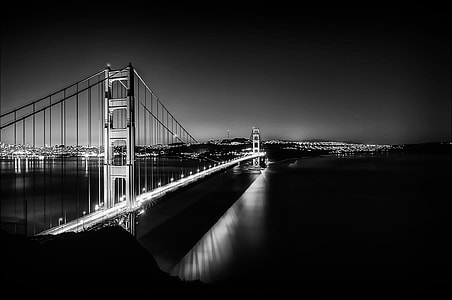 grayscale Golden State Bridge cityscape thumbnail