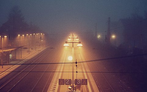 post light between two roads thumbnail