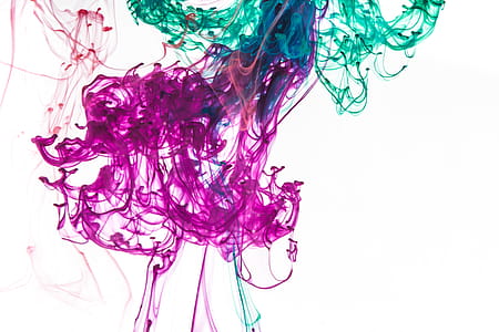 Purple And Green Ink Lines Photo thumbnail