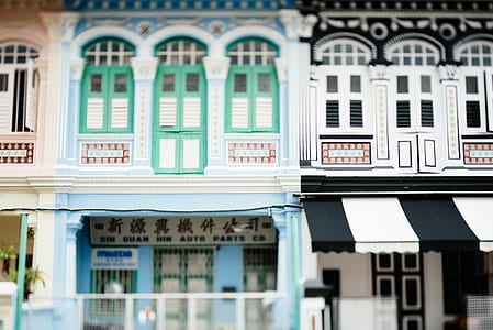 white and black striped awnings thumbnail
