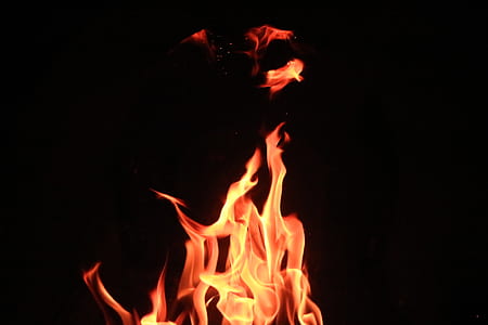 flaming with black background photography thumbnail
