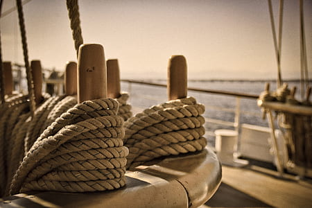 brown ropes on ship thumbnail