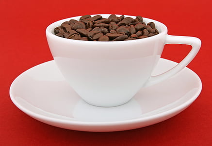 teacup filled with coffee beans thumbnail