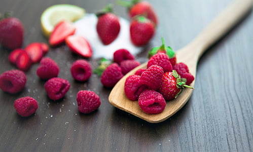 berry on wooden serving spoon thumbnail
