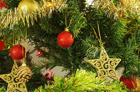 ornaments hanged on Christmas tree thumbnail