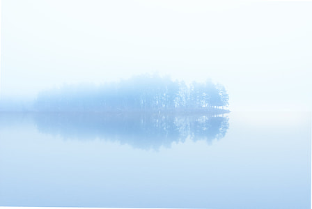 Foggy, island, reflection, blue thumbnail