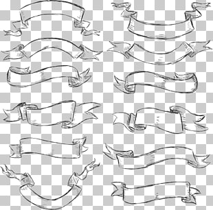 Drawing Banner Graphic Arts Red Ribbon White And Black Ribbons