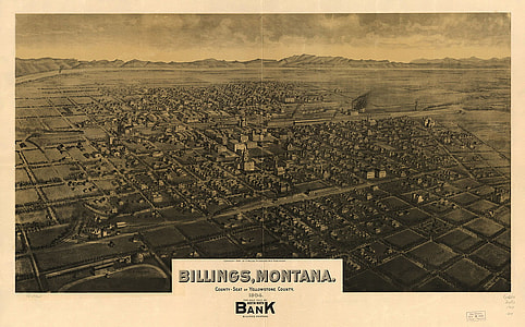 Cityscape map of Billings, Montana in 1904 thumbnail