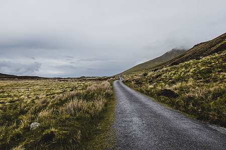 photo of empty road between green grass thumbnail
