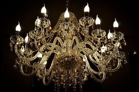 glass multi-arm chandelier thumbnail