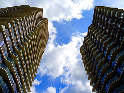 clouds, buildings, glass, skyscrapers thumbnail