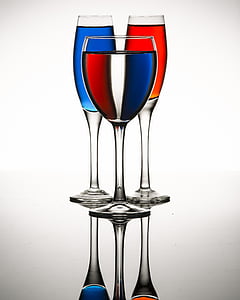 clear wine glass and clear glass champagne flutes thumbnail