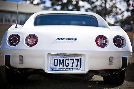 selective focus photography of white Chevrolet Corvette thumbnail