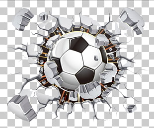 Wall decal Sticker Vinyl group Football, football, soccer ball breaking wall PNG clipart