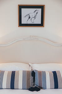 white horse sketch wit hbrow nwooden frame thumbnail