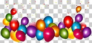 Balloon Confetti , Transparent Colorful Balloons with Confetti , balloon confetti PNG clipart