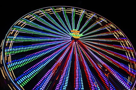 time-lapse photo of Ferris wheel with multicolored LED lights thumbnail