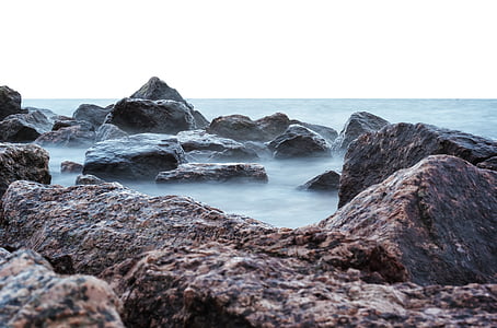 rock formations near seashore thumbnail