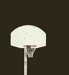 white basketball hoop against black background thumbnail