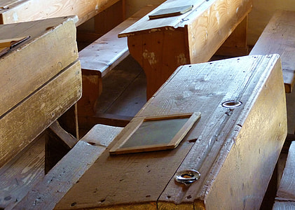 brown wooden school desk thumbnail
