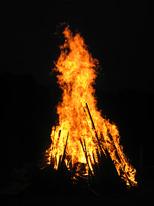 bonfire taken during night time thumbnail