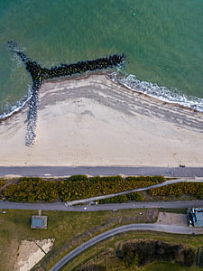 bird's eye view photo of seashore thumbnail