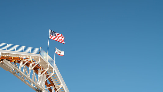 flag of U.S.A under blue sky thumbnail