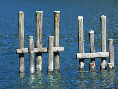 gray wooden pole on watr thumbnail