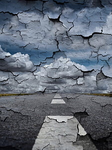 grey concrete road with blue sky thumbnail