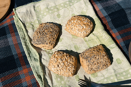 Bread on the picnic towel thumbnail