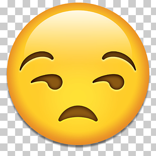 Emoji Emoticon , Unamused Face Emoji , yellow emoji illustration PNG clipart
