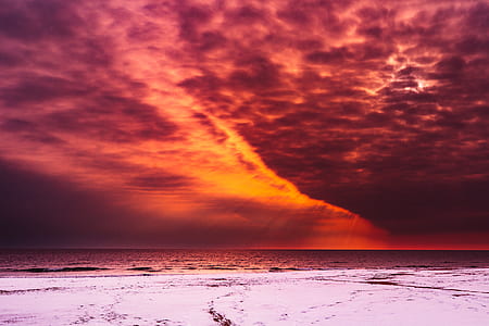 selective color photography of red sky thumbnail