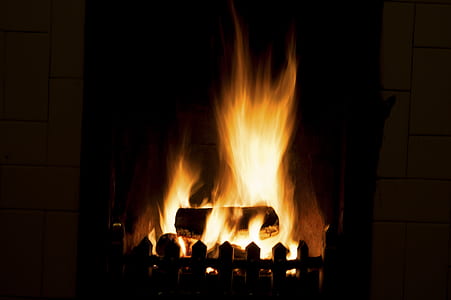 photography of burning firewood at the fireplace thumbnail