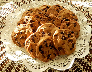 chocolate chip cookies in plate thumbnail