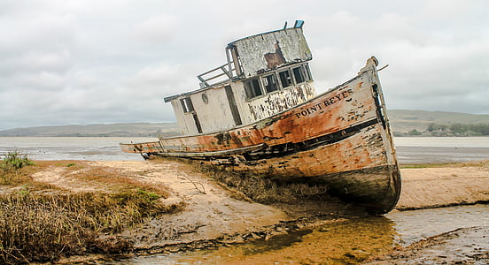 white rusty wooden fishing boat thumbnail