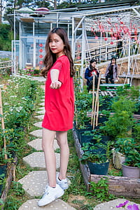 Woman Wearing Red Dress thumbnail