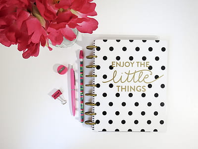 white and black notebook thumbnail
