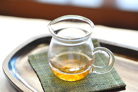 clear glass pitcher on tray thumbnail