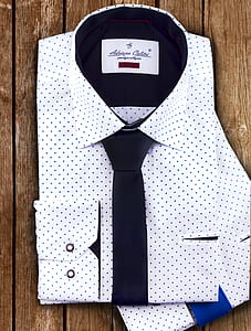white and black collared top thumbnail