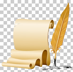 Paper Quill Corp. v. North Dakota Dip pen, Scrolled and Quill Pen , brown paper and feather pen PNG clipart