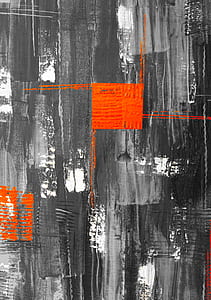 orange and gray abstract painting thumbnail