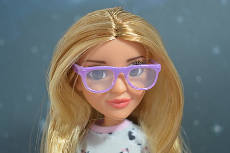 girl with blonde hair doll wearing eyeglasses thumbnail
