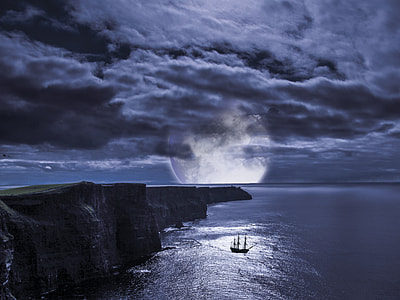 boat beside cliff thumbnail